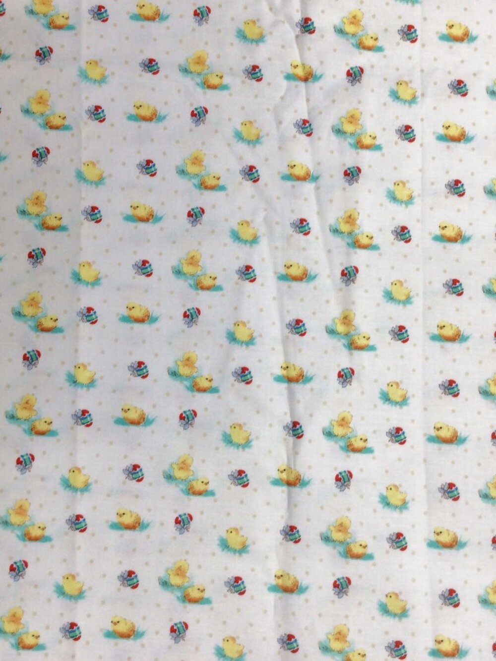 Henry Glass Bunny Tails Chick & Egg Cream Cotton Fabric 2 yards